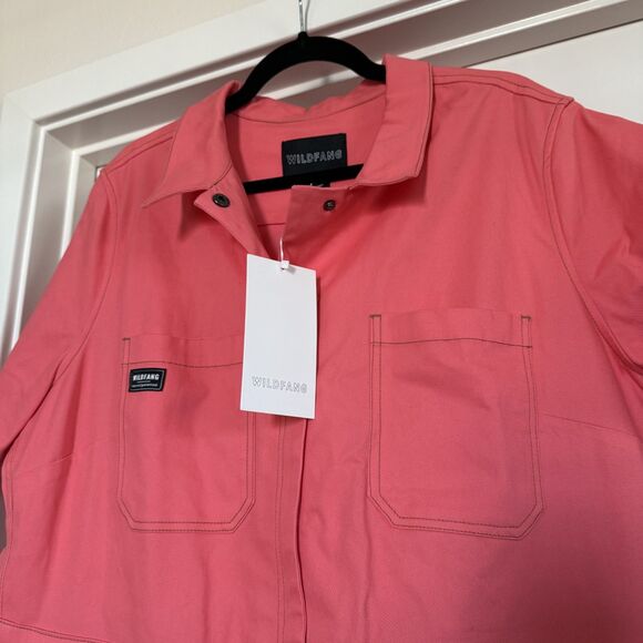 NWT! Wildfang The Essential Coverall Jumper Coral Pink 1X - Picture 10 of 16
